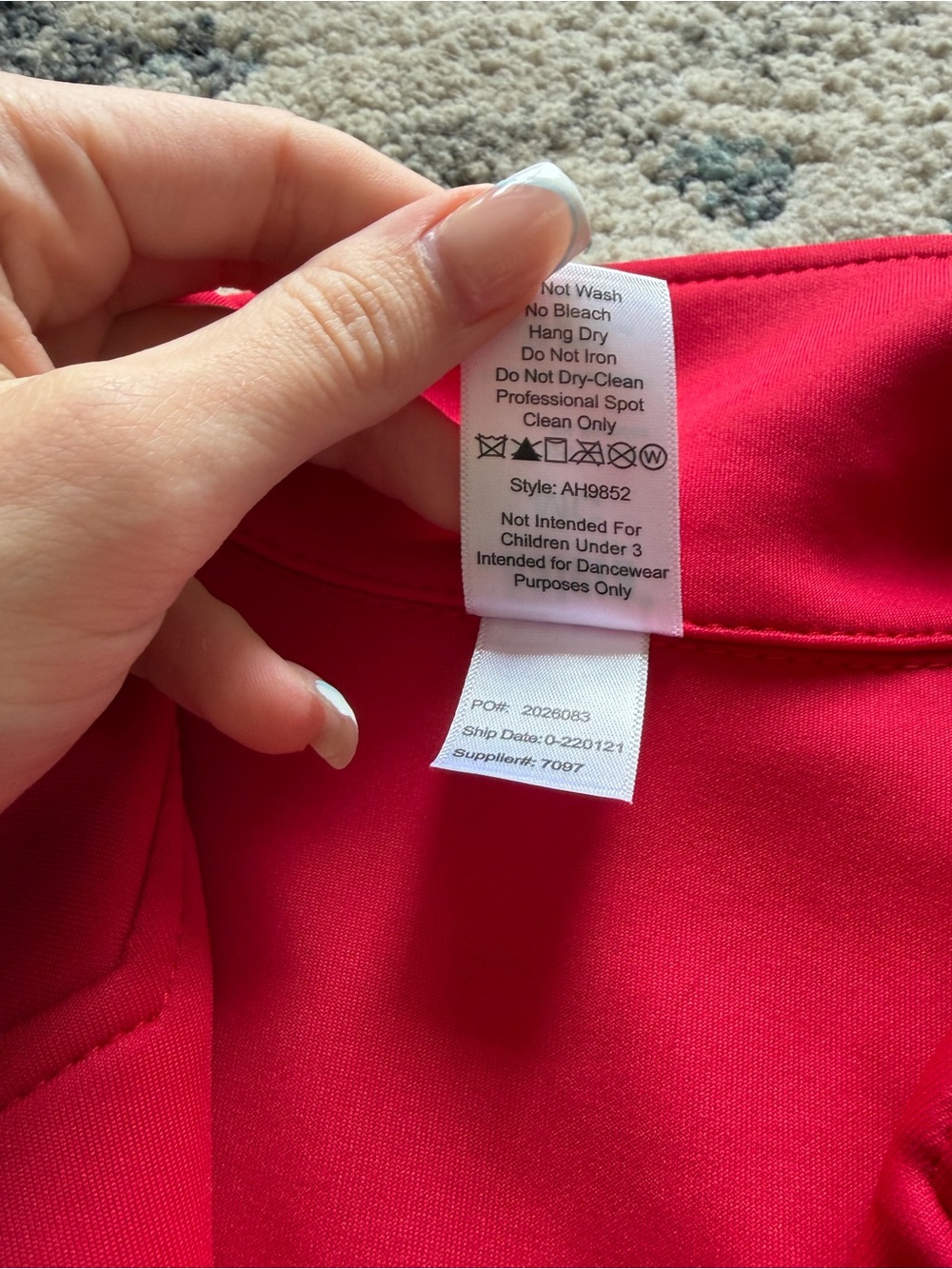 3/$50 Weissman Red Moto Vest, Faux Leather Sports Bra & Leggings Dance Costume - Picture 5 of 10